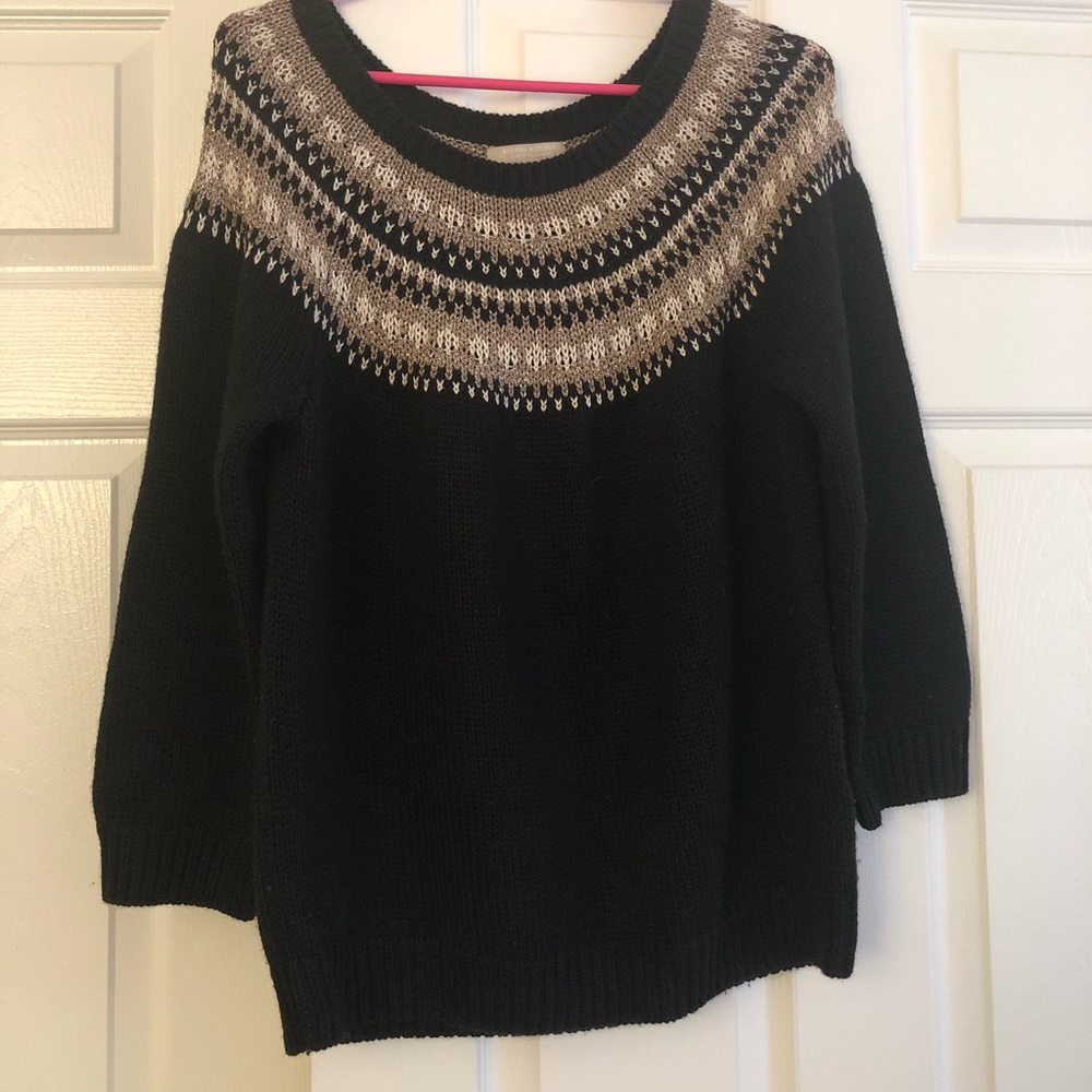 Oversized navy blue chunky knit sweater